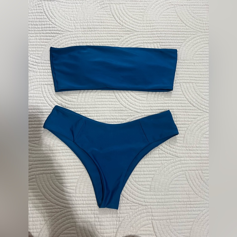 Navy Blue Shein strapless bikini small NWOT